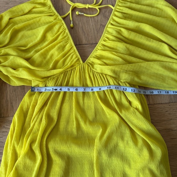 Tularosa Nola Mini Dress Medium Vibrant Yellow Drapey Fit Side Zip Closure - Picture 10 of 12
